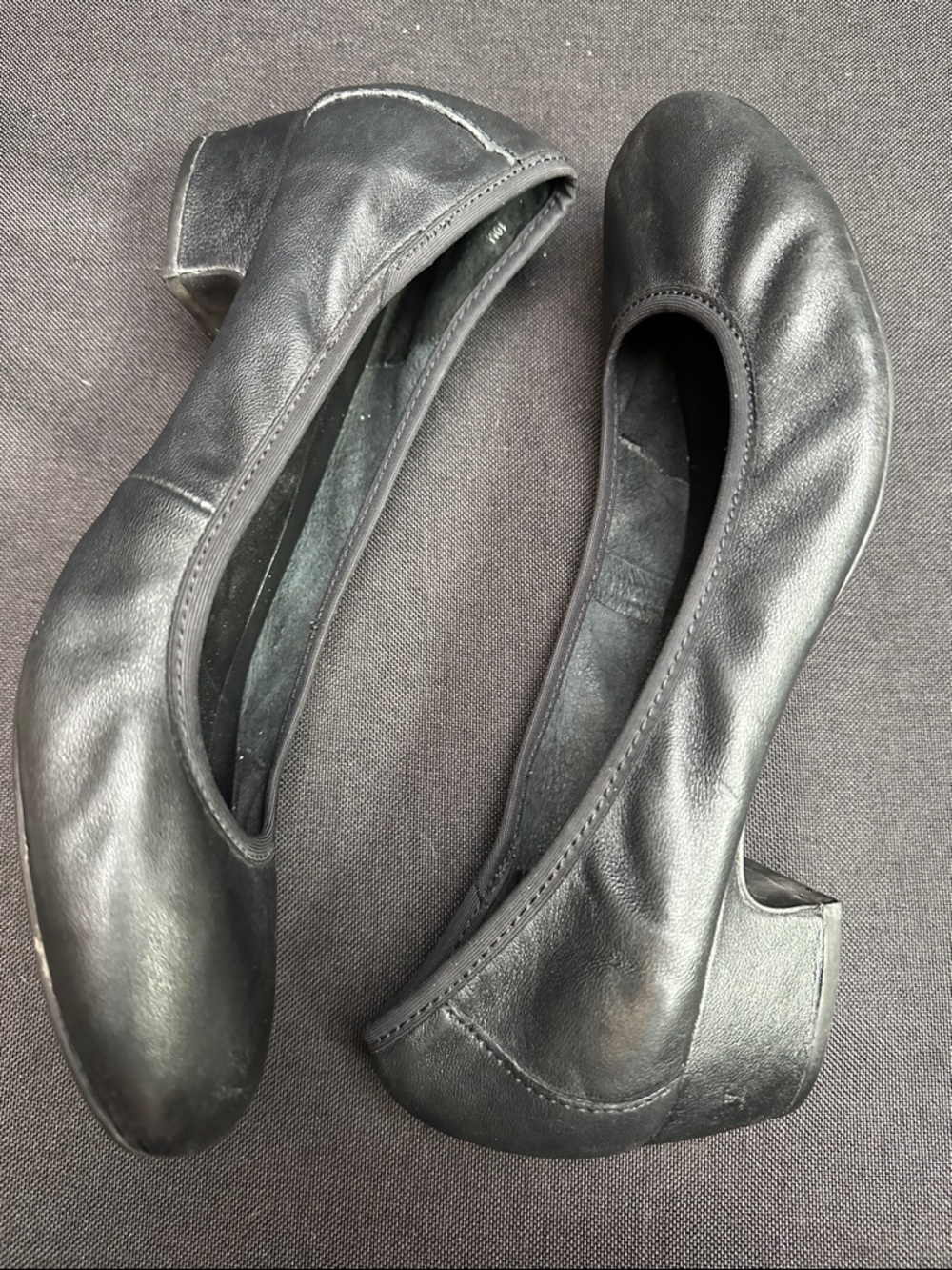 Born Black Leather Slip-On Ballet Flats